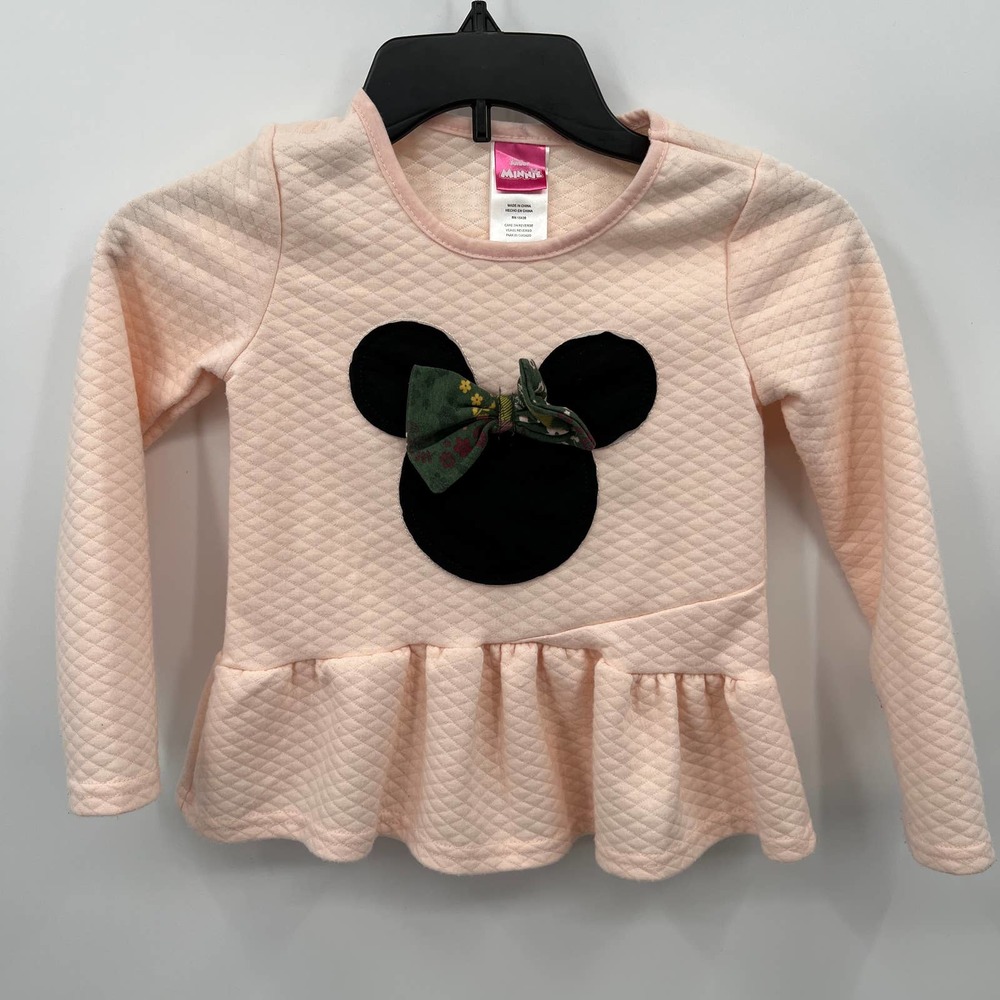 Disney Girl's Minnie Mouse Peplum Long Sleeve Top Size 6 - Picture 1 of 4